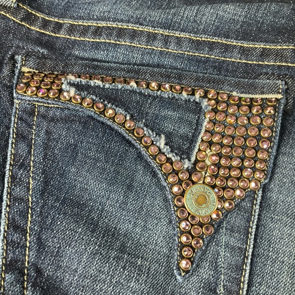 Robins Jeans Women’s Size 30 Angel Wing Pink Crystal Denim Jeans Made In USA - Picture 9 of 16